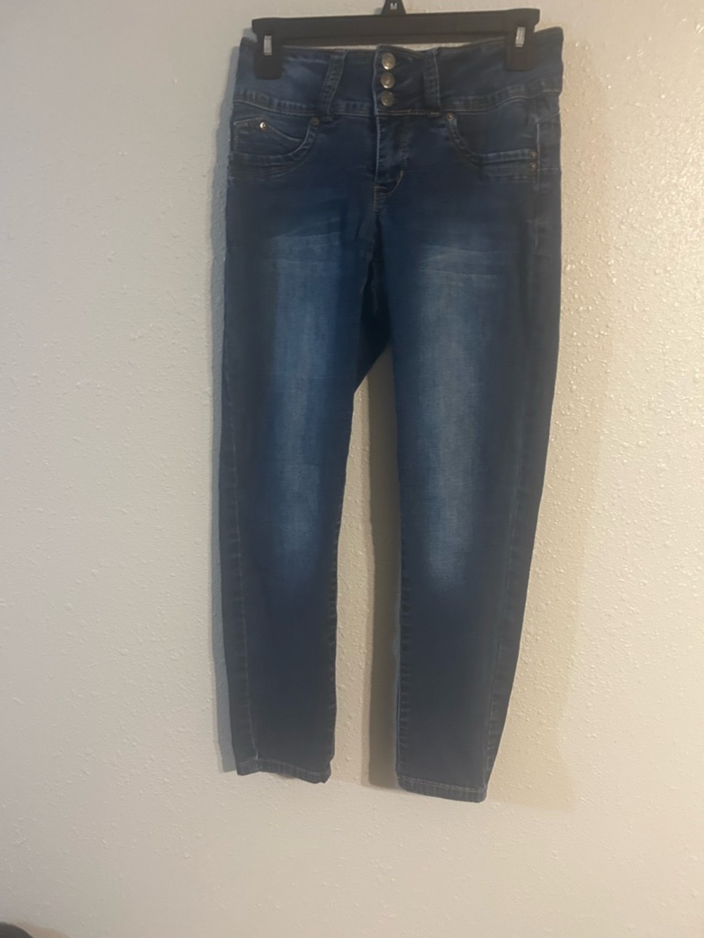 Royalty Dark Blue Women's Stretch Denim Jeans 3 button  Sz 6p